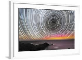 Aurora Australis And Star Trails-Alex Cherney-Framed Premium Photographic Print