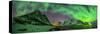 Aurora borealis above Kliptinden mountains, Senja, Norway-Panoramic Images-Stretched Canvas