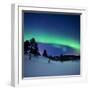 Aurora Borealis and a Shooting Star in the Woods of Troms County, Norway-Stocktrek Images-Framed Photographic Print