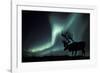 Aurora Borealis And Caribou-Kaj Svensson-Framed Photographic Print