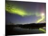 Aurora Borealis And Full Moon Over the Yukon River, Canada-Stocktrek Images-Mounted Photographic Print