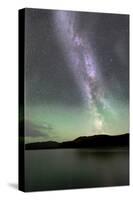 Aurora Borealis and Milky Way Above Fish Lake, Yukon, Canada-null-Stretched Canvas