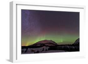 Aurora Borealis and Milky Way over Carcross, Yukon, Canada-null-Framed Photographic Print