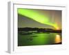 Aurora Borealis and Moon over Icebergs, Jokulsarlon and Breidamerkurjokull, Iceland-Tom Norring-Framed Premium Photographic Print