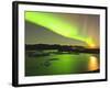 Aurora Borealis and Moon over Icebergs, Jokulsarlon and Breidamerkurjokull, Iceland-Tom Norring-Framed Photographic Print