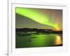 Aurora Borealis and Moon over Icebergs, Jokulsarlon and Breidamerkurjokull, Iceland-Tom Norring-Framed Photographic Print