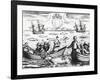 Aurora Borealis and White Bear Hunting During Third Expedition Led by William Barents-null-Framed Giclee Print