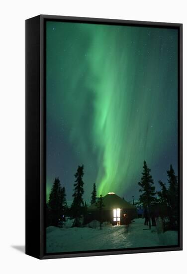 Aurora Borealis at Chena Hot Springs, Fairbanks, Alaska, Usa-Christian Heeb-Framed Stretched Canvas