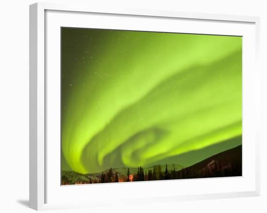 Aurora Borealis, Chena Hot Springs Lodge, Fairbanks, Alaska, USA-Cathy & Gordon Illg-Framed Photographic Print