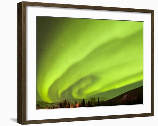 Aurora Borealis, Chena Hot Springs Lodge, Fairbanks, Alaska, USA-Cathy & Gordon Illg-Framed Photographic Print