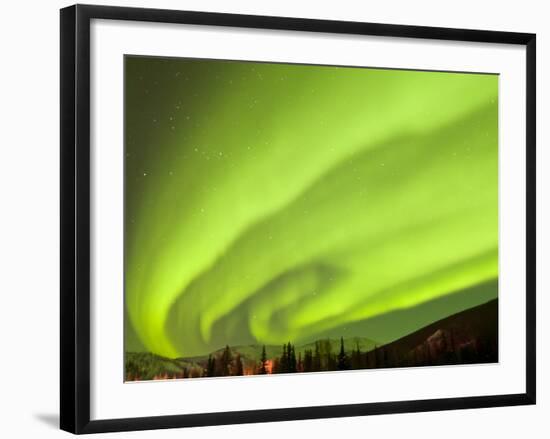 Aurora Borealis, Chena Hot Springs Lodge, Fairbanks, Alaska, USA-Cathy & Gordon Illg-Framed Photographic Print