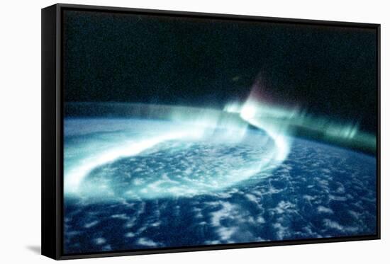 Aurora Borealis (Northern Light) Viewed from Space-null-Framed Stretched Canvas