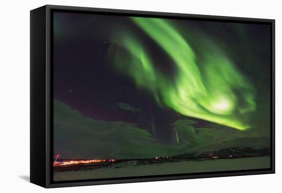 Aurora Borealis (Northern Lights), Abisko, Lapland, Arctic Circle, Sweden, Scandinavia, Europe-Christian Kober-Framed Stretched Canvas