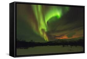 Aurora Borealis (Northern Lights) on Kungsleden (Kings Trail)-Christian Kober-Framed Stretched Canvas