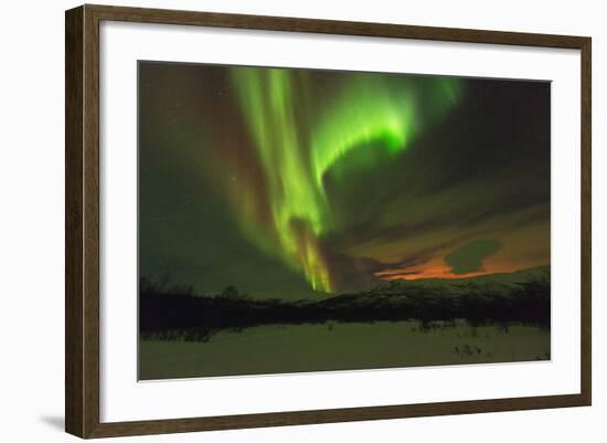 Aurora Borealis (Northern Lights) on Kungsleden (Kings Trail)-Christian Kober-Framed Photographic Print