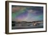 Aurora borealis (Northern Lights) over Jokulsarlon Glacial Lagoon, Iceland, Polar Regions-Miles Ertman-Framed Photographic Print