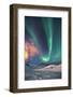 Aurora Borealis (Northern Lights) over the mountains, Finnmark, Norway, Scandinavia, Europe-Lorenzo Mattei-Framed Photographic Print