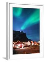 Aurora Borealis (Northern Lights), Reine, Moskenesoy, Lofoten Islands, Norway, Scandinavia, Europe-Christian Kober-Framed Photographic Print