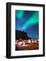 Aurora Borealis (Northern Lights), Reine, Moskenesoy, Lofoten Islands, Norway, Scandinavia, Europe-Christian Kober-Framed Photographic Print