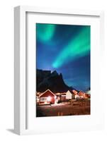 Aurora Borealis (Northern Lights), Reine, Moskenesoy, Lofoten Islands, Norway, Scandinavia, Europe-Christian Kober-Framed Photographic Print