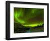 Aurora Borealis (Northern Lights) Seen over a Snow Covered Road, Troms, North Norway, Scandinavia, -Neale Clark-Framed Photographic Print