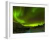 Aurora Borealis (Northern Lights) Seen over a Snow Covered Road, Troms, North Norway, Scandinavia, -Neale Clark-Framed Photographic Print