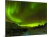 Aurora Borealis (Northern Lights) Seen over a Snow Covered Road, Troms, North Norway, Scandinavia, -Neale Clark-Mounted Photographic Print