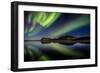 Aurora Borealis or Northern Lights at Lake Thingvallavatn, Thingvellir National Park-null-Framed Photographic Print