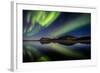 Aurora Borealis or Northern Lights at Lake Thingvallavatn, Thingvellir National Park-null-Framed Photographic Print