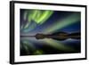 Aurora Borealis or Northern Lights at Lake Thingvallavatn, Thingvellir National Park-null-Framed Photographic Print