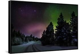 Aurora Borealis or Northern Lights, Lapland, Sweden-null-Framed Stretched Canvas