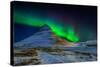Aurora Borealis or Northern Lights over Mt Kirkjufell, Snaefellsnes Peninsula, Iceland-null-Stretched Canvas