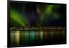 Aurora Borealis or Northern Lights over Reykjavik Skyline, Reykjavik, Iceland-null-Framed Photographic Print