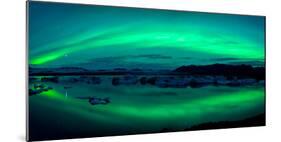 Aurora Borealis or Northern Lights over the Jokulsarlon Lagoon, Iceland-null-Mounted Premium Photographic Print