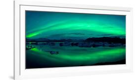 Aurora Borealis or Northern Lights over the Jokulsarlon Lagoon, Iceland-null-Framed Photographic Print