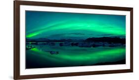 Aurora Borealis or Northern Lights over the Jokulsarlon Lagoon, Iceland-null-Framed Photographic Print