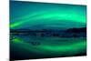 Aurora Borealis or Northern Lights over the Jokulsarlon Lagoon, Iceland-null-Mounted Photographic Print