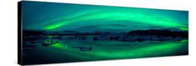Aurora Borealis or Northern Lights over the Jokulsarlon Lagoon, Iceland-null-Stretched Canvas