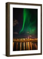 Aurora Borealis or Northern Lights, Reykjavik, Iceland-null-Framed Photographic Print