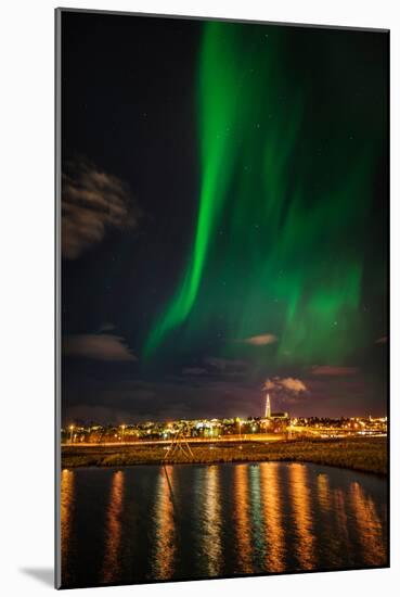 Aurora Borealis or Northern Lights, Reykjavik, Iceland-null-Mounted Photographic Print