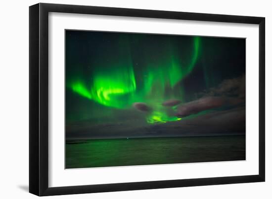 Aurora Borealis or Northern Lights, Reykjavik, Iceland-null-Framed Photographic Print