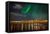 Aurora Borealis or Northern Lights, Reykjavik, Iceland-null-Framed Stretched Canvas