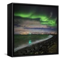 Aurora Borealis or Northern Lights, Reykjavik, Iceland-null-Framed Stretched Canvas