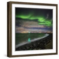 Aurora Borealis or Northern Lights, Reykjavik, Iceland-null-Framed Photographic Print