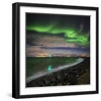 Aurora Borealis or Northern Lights, Reykjavik, Iceland-null-Framed Photographic Print