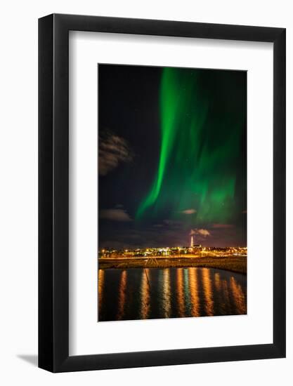 Aurora Borealis or Northern Lights, Reykjavik, Iceland-null-Framed Photographic Print