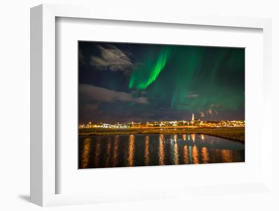 Aurora Borealis or Northern Lights, Reykjavik, Iceland-null-Framed Photographic Print
