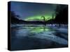 Aurora Borealis Over a Frozen Kvannelva River, Troms, Norway-Stocktrek Images-Stretched Canvas