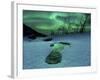 Aurora Borealis Over a Frozen River, Norway-Stocktrek Images-Framed Photographic Print