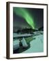 Aurora Borealis Over a Frozen Tennevik River, Troms, Norway-Stocktrek Images-Framed Photographic Print